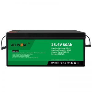 25.6V 80Ah sekureco / longa vivo LFP-baterio por RV / Karavano / UPS / Golfa Ĉaro 24V 80Ah