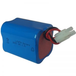 lifepo4-suna lum-baterio 6.4v 6ah 2S2P portebla